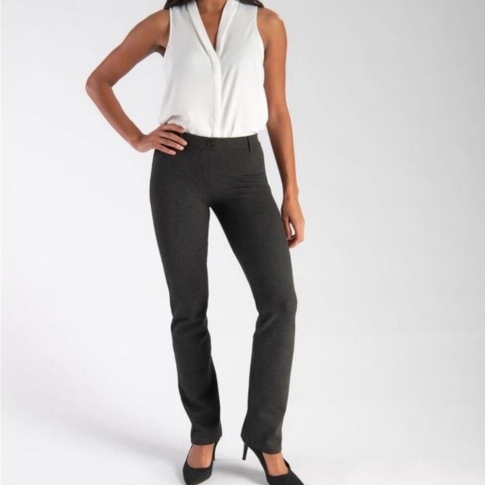 Betabrand Classic Dress Pant Yoga Pants Straight Leg Pull On - Picture 7 of 9